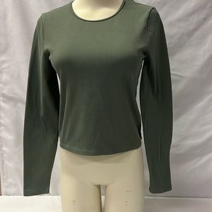 Abercrombie & Fitch Soft A&F Collection Ribbed Green Long Sleeve Shirt Size L